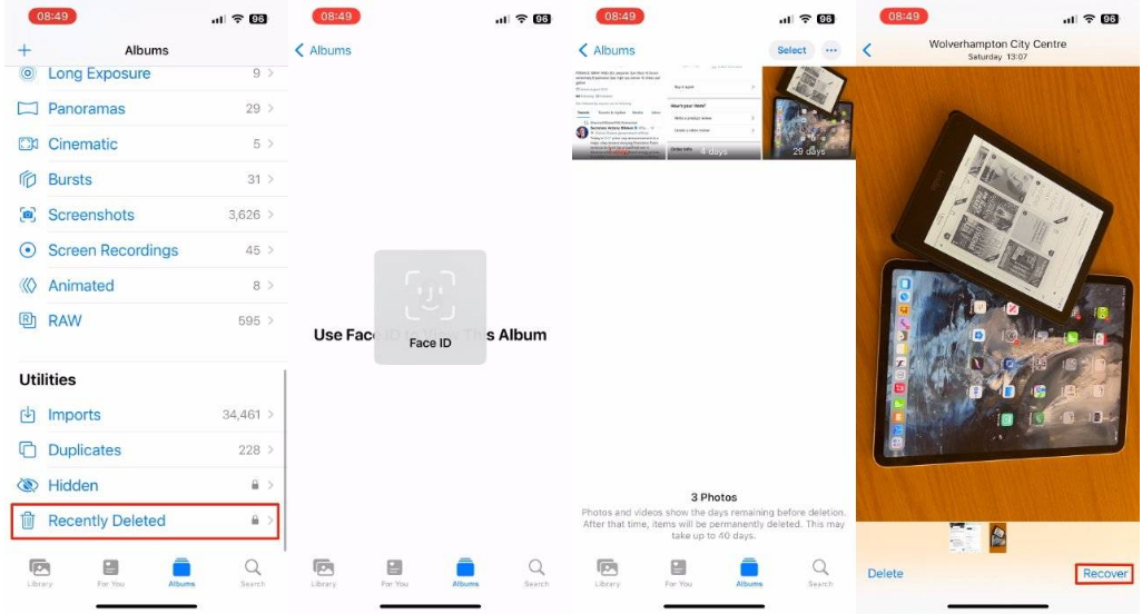 柳州苹果14维修分享 iPhone14 上恢复已删除的照片 